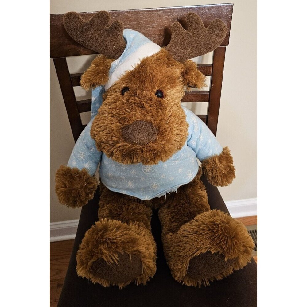 NWT Vintage JC Penney Moose Plush 2003‎ Holiday Collection Blue Hat/Shirt 23"